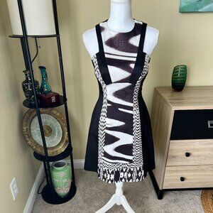 Karen Millen Zebra Black  White Contemporary Pattern Sleeveless Designer Dress